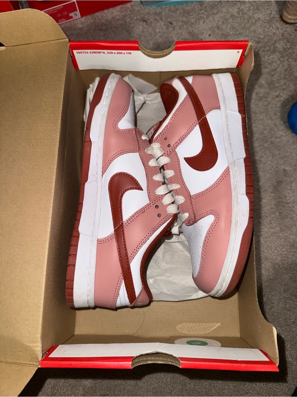 Nike Women's SB DUNK Pink, White & Rust Low-Top Sneakers
